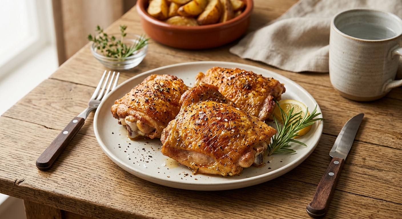 Air-Fried Chicken Thighs with Crispy Skin