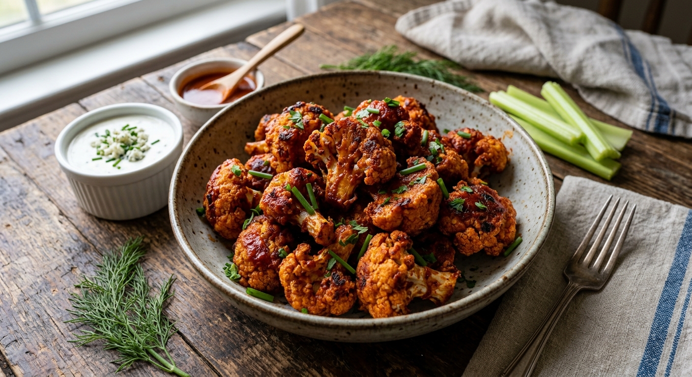 Air Fryer Buffalo Cauliflower Wings