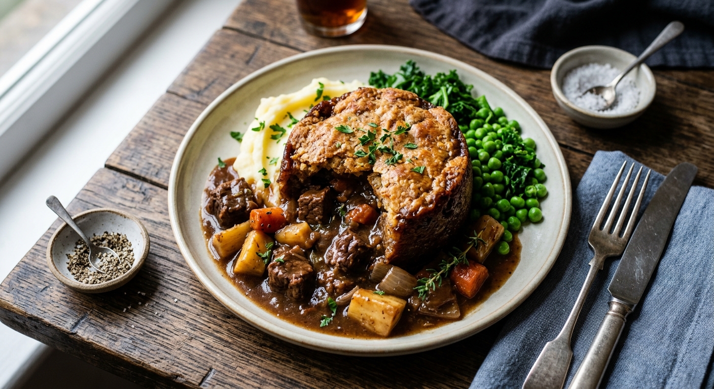 Beef & Ale Suet Pudding