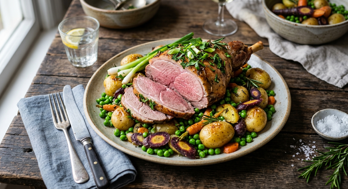 Easter Lamb with Spring Vegetables and Potatoes