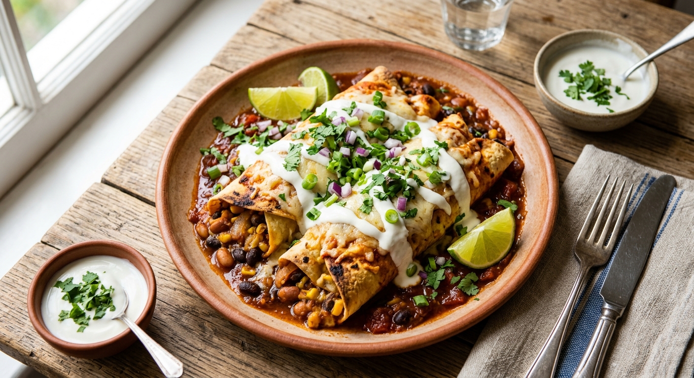 Vegetarian Bean Enchiladas